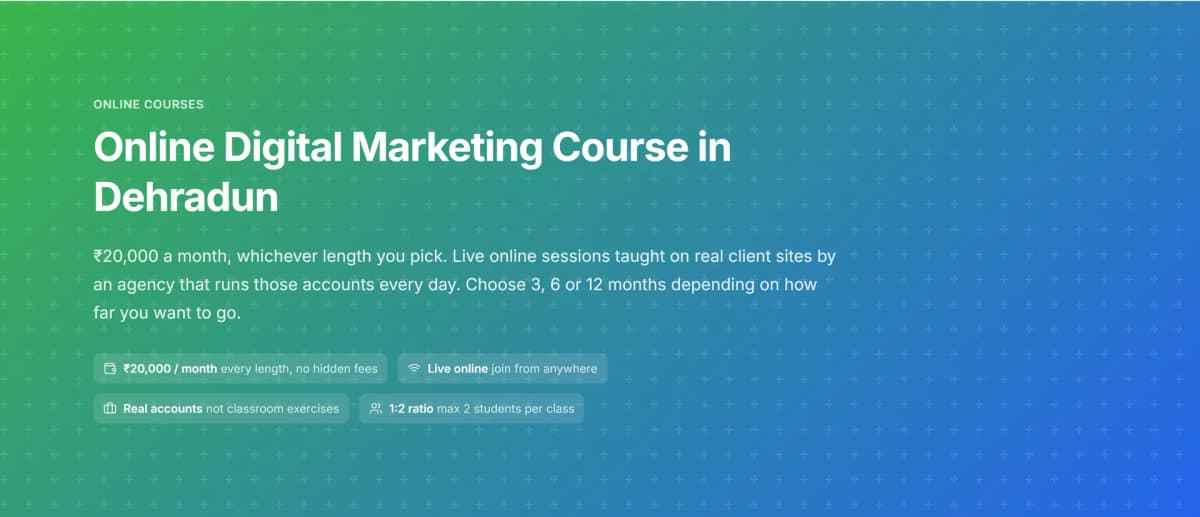 Digital Marketing Course Fees in Dehradun: What You Pay For