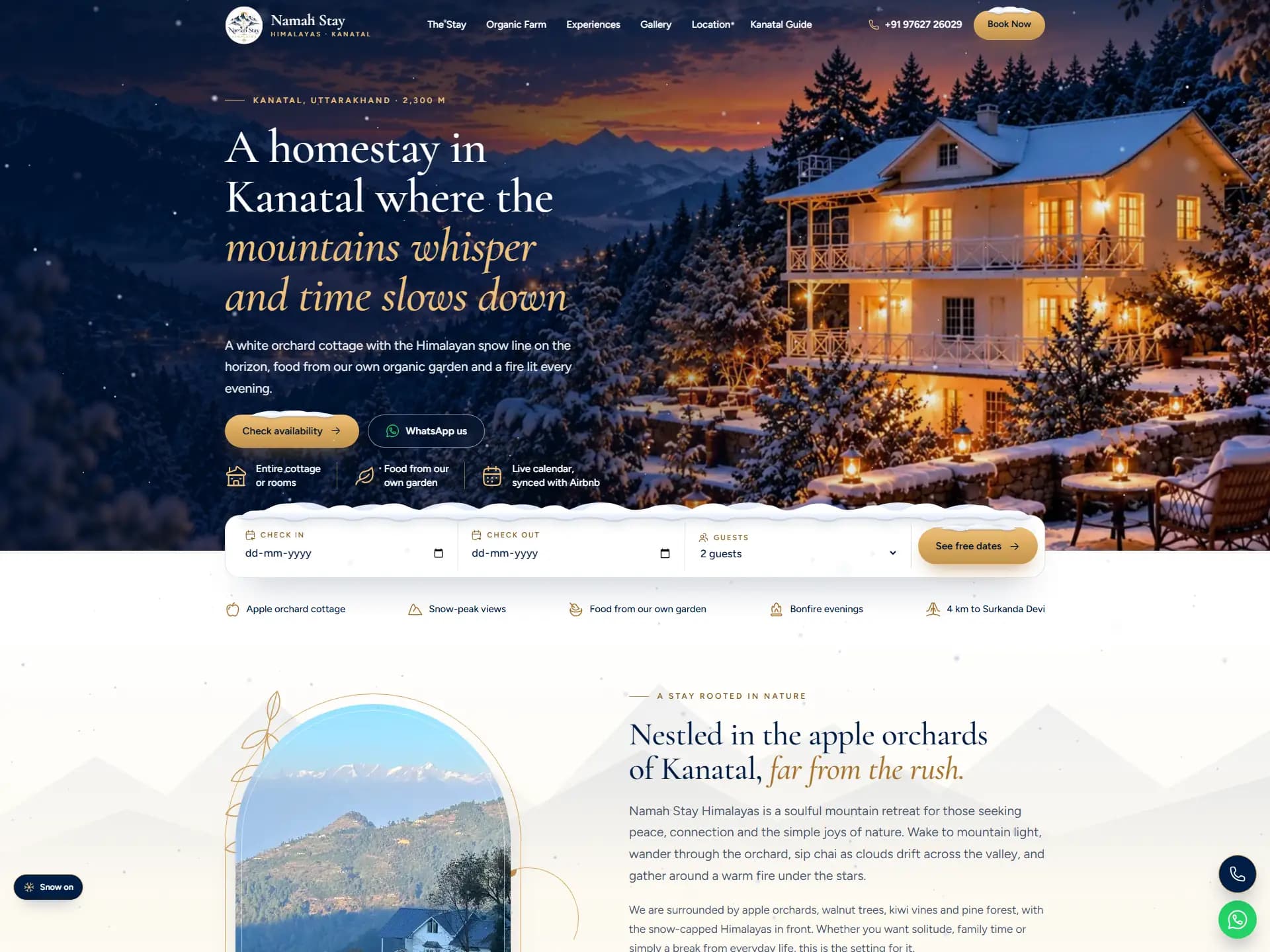 Namah Stay Himalayas website built by Doon Digital