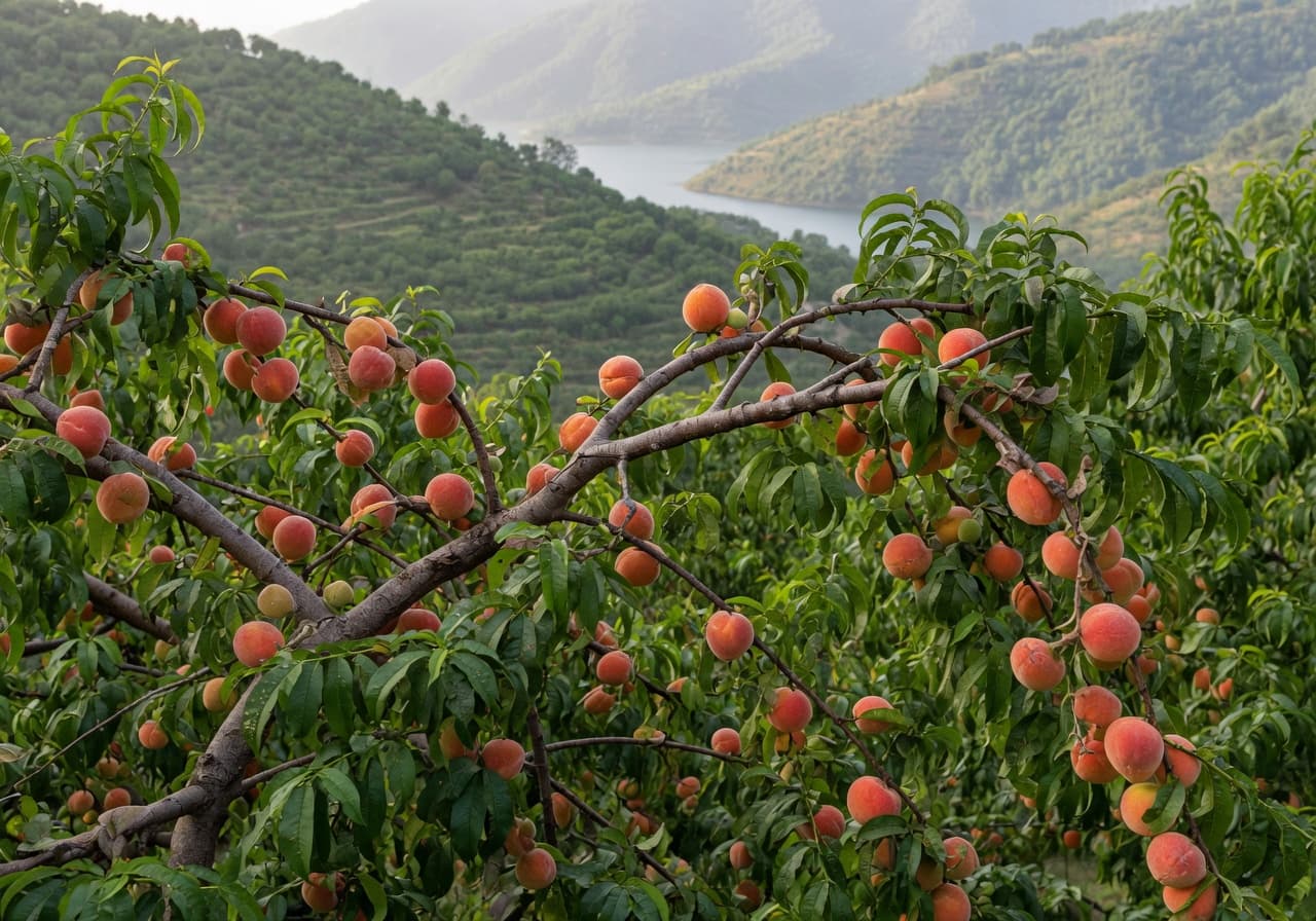 Peach orchard near Bhimtal