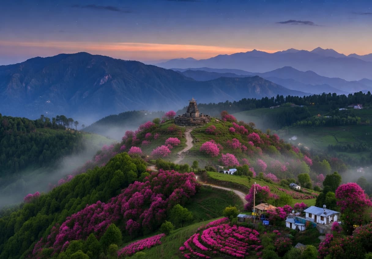 Rhododendron forest on the Tungnath trail, Chopta