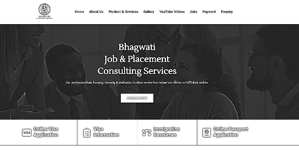 Bhagwati Placement Services Wireframe